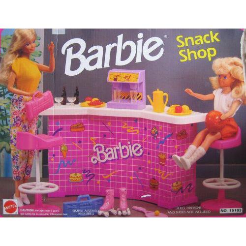 Barbie(バービー) SNACK SHOP Playset / Counter， Soda Machine \u0026 MORE! (1992 Arcotoys， Mattel)