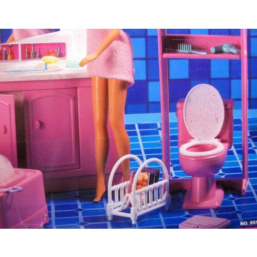 Barbie(バービー) Bathroom Playset / Working Sink (1993 Arcotoys， Mattel) |  | 01