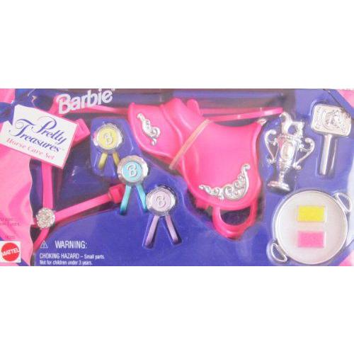 Barbie(バービー) Pretty Treasures HORSE CARE SET / SADDLE， TROPHY & More! (1996) | 