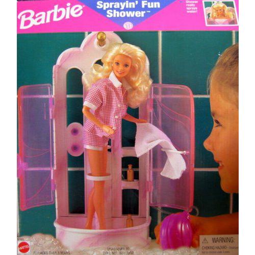 Barbie(バービー) Sprayin' Fun Shower Playset - Shower Really Sprays Water! (1996 Arcotoys， Mattel | 