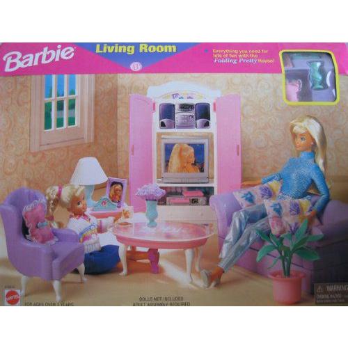 Barbie(バービー) Living Room Playset - Folding Pretty House (1997 Arcotoys， Mattel) | 