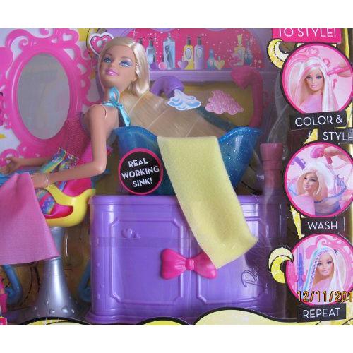 Barbie(バービー) Hair-Tastic COLOR & WASH HAIR SALON Playset / バービー人形， Working SINK & MORE! |  | 01
