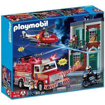 Playmobil(プレイモービル) 60 Pc Fire Rescue Set with Light and Sound 5879