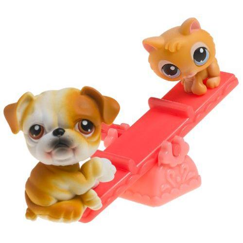 リトルペットショップ ペット ペア ブルドッグ、 Kitten on Seesaw