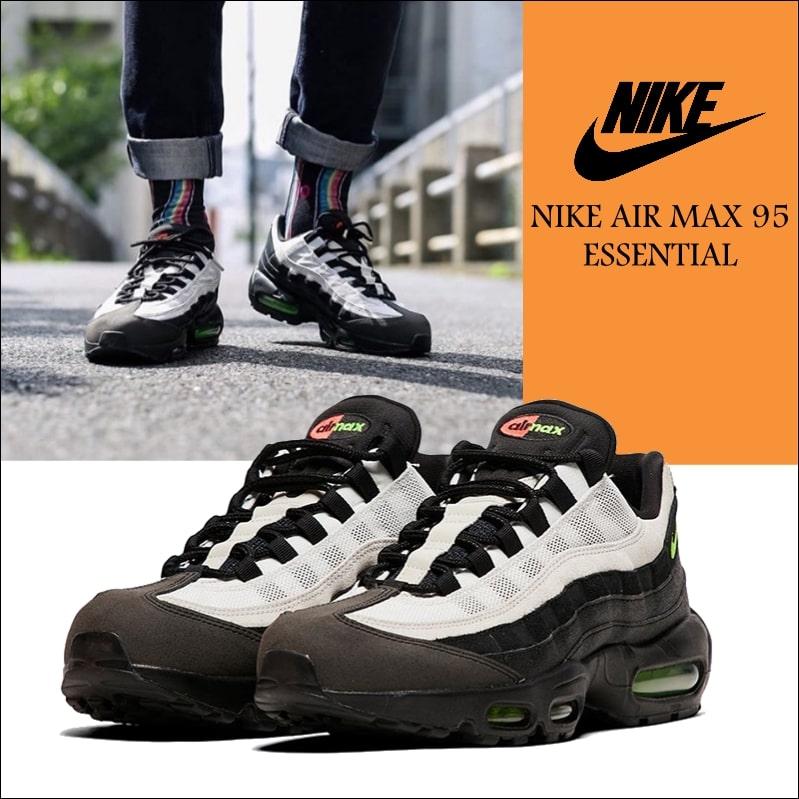 海外正規品 ナイキ エアマックス 95 エッセンシャル ナイキ スニーカー メンズ Nike Air Max Black Electric Green Platinum Tint 高い素材 Clearchannel Com Br