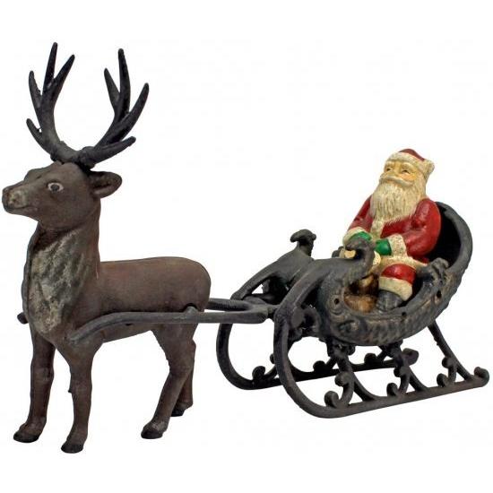 Design Toscano Christmas Santa on Sleigh with Reindeer Statue
