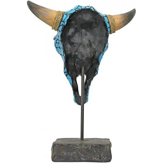 Design Toscano AL59134 Western Faux Turquoise Encrusted Cow Skull Statue Faux Turq. Cow Skull Stat_2