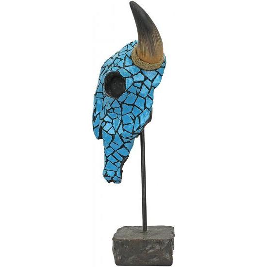 Design Toscano AL59134 Western Faux Turquoise Encrusted Cow Skull Statue Faux Turq. Cow Skull Stat_3