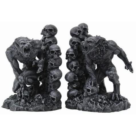 Werewolves Werewolf & Skulls Fantasy Set of Bookends Book Ends