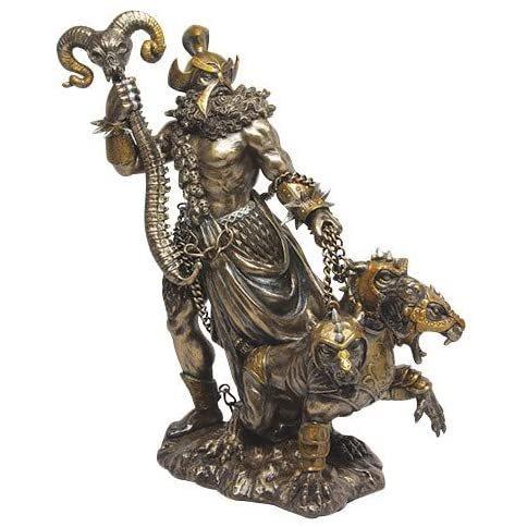 Greek God of Hadesアンダーワールドwith Cerberus Statue Pluto Roman Olympian by Pacific Giftware