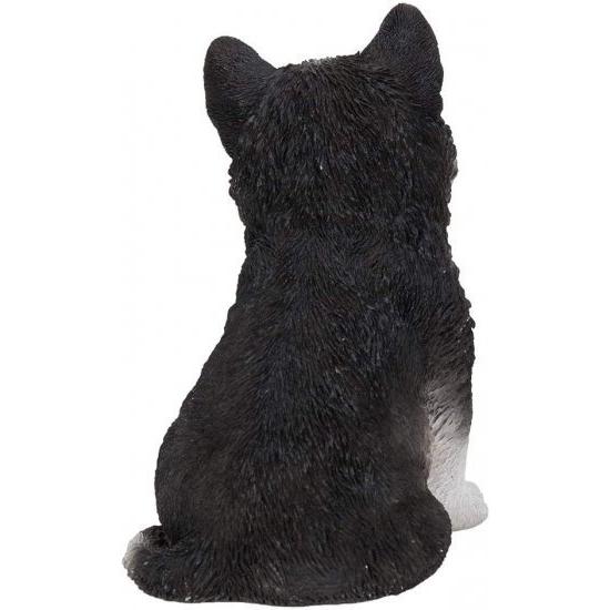 Pacific Giftware リアルな動物の座っているハスキーの子犬 コレクション用ホームデコレーションフィギュ_2