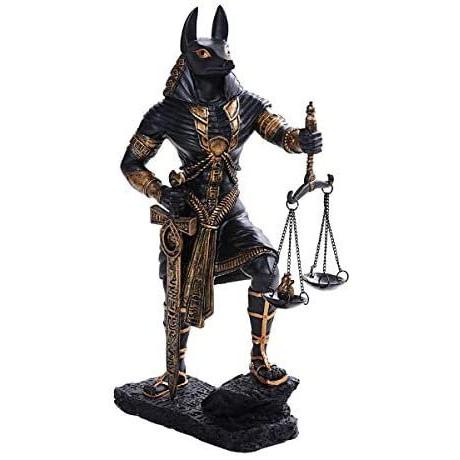 Pacific Giftware PT 古代エジプト神アヌビス アヌビスの判断 ブラックゴールド キャストブロンズ樹脂製