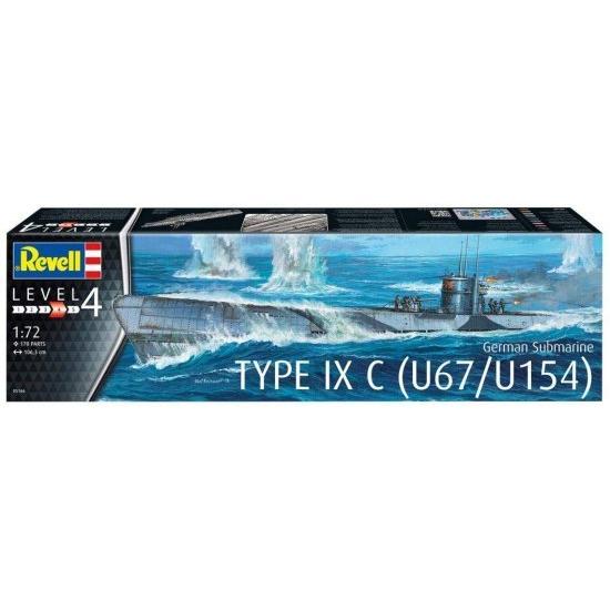 ドイツレベル 1/72 ドイツ海軍 潜水艦 Type IXc U67/U154 プラモデル