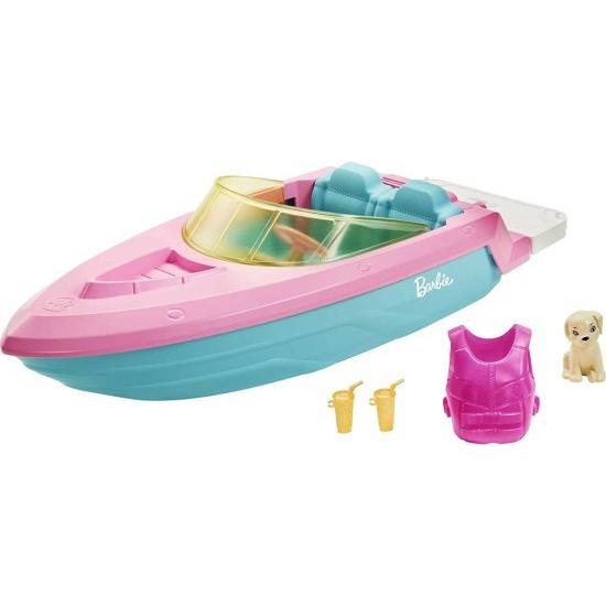 Barbie 子犬とテーマのアクセサリーを添えたバービーボート、3人の人形にぴったり、水に浮かぶ、3-7歳のための素晴らしい贈り物