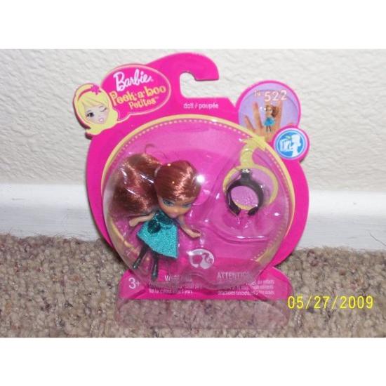 Barbie バービー Peek A Boo Petites Ring Doll＃522 2008年に製造されたTeal Princess Dress