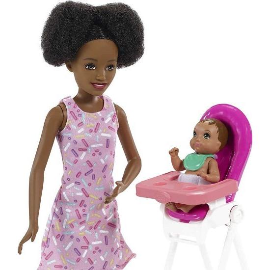 Barbie バービー Skipper Babysitters Inc. Babysitting Skipper Doll、Color-Change Baby Doll、High Chare、Partyをテーマにした子供向けの3-7歳のアクセサ_4