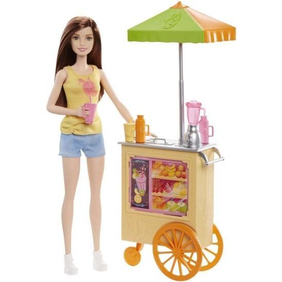 Barbie バービー Careers Juice Bar Brunette Dollのプレイセットの画像