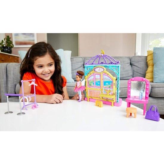 Barbie バービークラブチェルシードールとバレエプレイセット、6インチのブルネット、変身ステージ、バレエバレ、ファッション、アクセサリーなどのアクセサリ_1