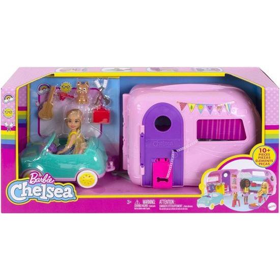 Barbie チェルシー人形、子犬、車、キャンピングカー、ファイヤーピット、ギター、10のアクセサリー、3-7歳のギフトを備えたバービークラブチェルシーキャンパ_5