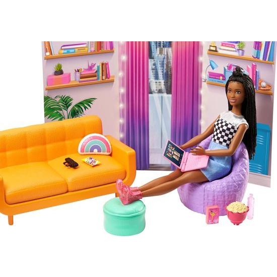 Barbie バービー：ビッグシティ、ビッグドリームズドームルームプレイセット2ベッド、ソファ、豆袋椅子、ベッドルームの家具、装飾＆アクセサリー、3-7歳のギの画像