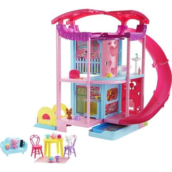 Barbie バービーチェルシープレイハウス（?20インチ）スライド、プール、ボールピット、ペットの子犬＆子猫、エレベーター、15+アクセサリー、3-7歳のギフトを