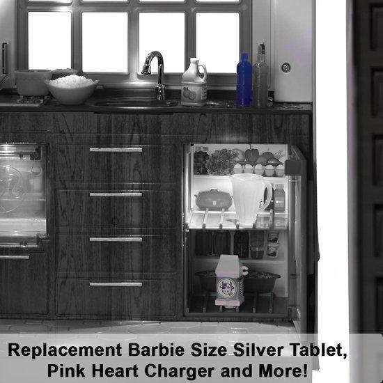Barbie fバービー人形のためのf価格の交換部品ハロードリームハウス-DPX21?交換用バービーサイズシルバータブレット、ピンクハートチャージャーなど、青、ピン_2