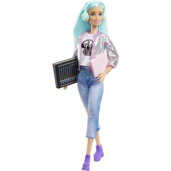 Barbie バービーキャリアオブザイヤーミュージックプロデューサードール（12インチ）、カラフルな青い髪、トレンディなティー、ジャケット＆ジーンズ、サウン｜worldsports｜03