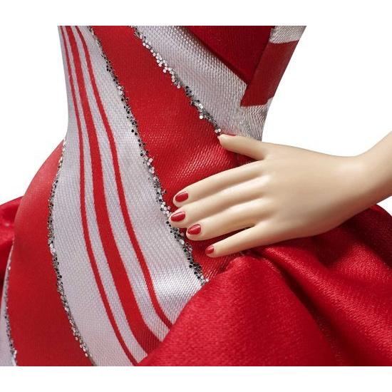 Barbie 2019ホリデーバービー人形、11.5インチ、ブロンド、赤と白のガウンを着て、人形スタンドと信頼性の証明書を備えた_4