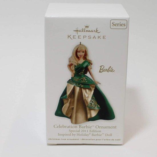 Barbie 2011年のホールマーク＃12シリーズセレブレーションバービーオーナメントスペシャル2011エディションホリデーバービー人形に触発された_1