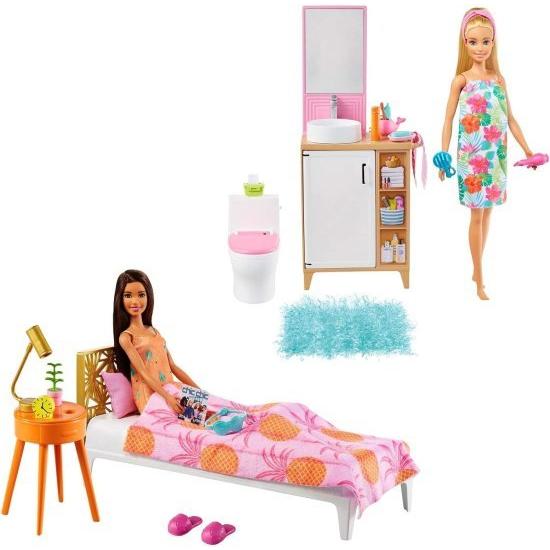 Barbie バービー人形とバスルームの家具プレイセットバービー人形（11.5インチブロンド）、トイレ、虚栄心、アクセサリー、3-7歳のギフト｜worldsports｜03