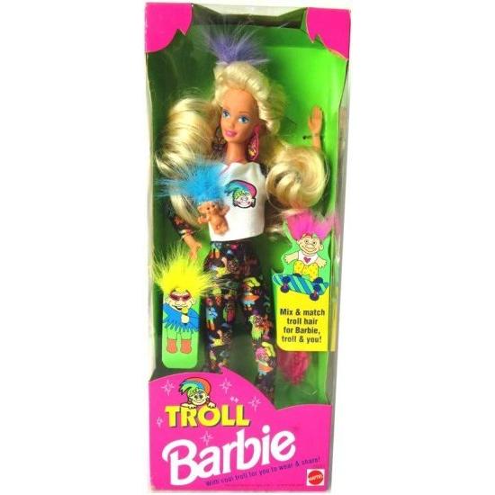 Barbie 1992トロールバービー人形とミニトロールドール