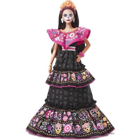 Barbie バービー2021ディア・デ・ムエルトス人形（11.5インチ）伝統的な刺繍ドレス、花の王冠とカラベラのフェイスペイント、コレクターへの贈り物