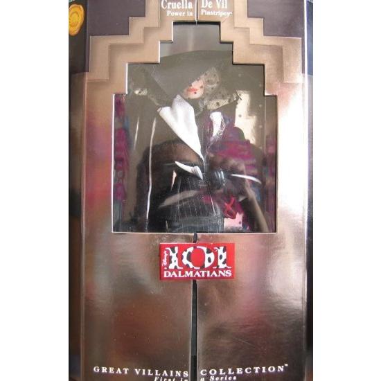 【クルエラ　バービー人形】レアアイテム　ディズニー Barbie バービー1996ディズニークルエラデビルドール101ピンストライプ