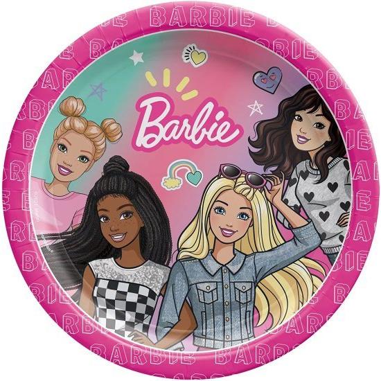 Barbie バービー Dream Together Party Supplies Packは16：7「デザートプレート飲料ナプキンズカップとLliykaiの誕生日のキャンドルでテーブルカバーの画像