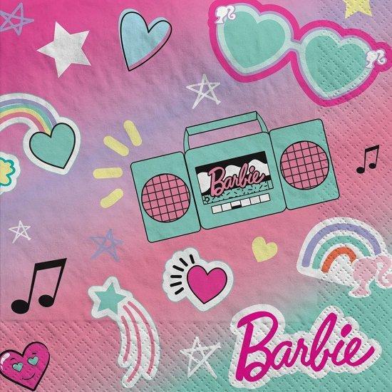 Barbie バービー Dream Together Party Supplies Packは16：7「デザートプレート飲料ナプキンズカップとLliykaiの誕生日のキャンドルでテーブルカバーの画像
