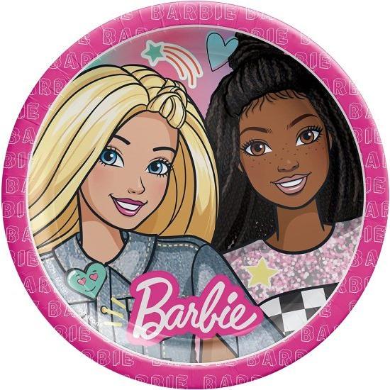 Barbie バービー Dream Together Party Supplies Packは16：9 \"プレートランチョンナプキンスカップとLlilykai Birthday Candlesでテーブルカバーを提供しますの画像