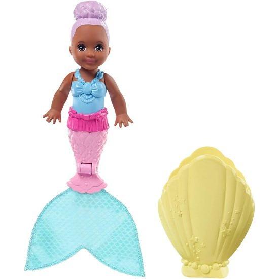 Barbie バービードリームトピアブラインドパックサプライズマルメイドドール、4インチ、貝殻、サプライズルック、3-7歳への贈り物