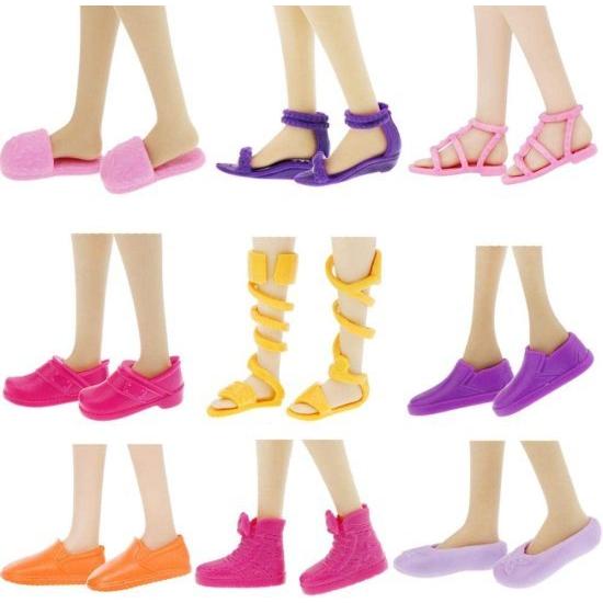 Barbie ランダム20ペアレディファッションブーツフラットハイヒール