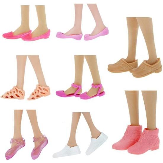 Barbie ランダム20ペアレディファッションブーツフラットハイヒール