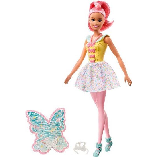 Barbie バービードリームトピアフェアリードール、約12インチ、カラフルなキャンディーテーマ、ピンクの髪と翼、3-7歳