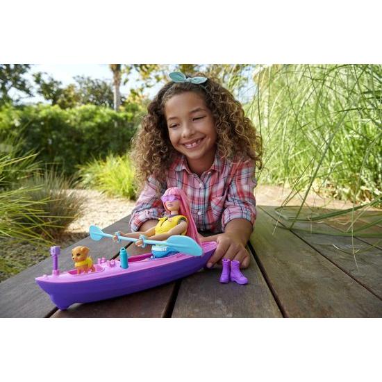 Barbie バービーそれはデイジードール（ピンクの髪の曲線、11.5インチ）、ペットの子犬、カヤック、キャンプアクセサリー、3-7歳のギフトを備えた2つのキャン_1