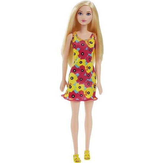 Barbie バービー12インチファッション人形 - 黄色とピンクの花フローラルデザインドレス2016マテル