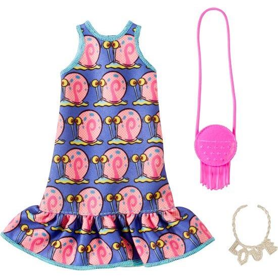 Barbie バービーの服：スポンジボブスクエアパンツバービー人形のゲイリーパープルドレス、3-8歳の贈り物