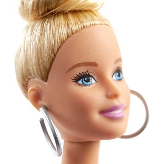 Barbie バービー Fashionistas Doll＃142 Blonde Updoの髪はピンクとゴールデンの格子縞のドレス、白いスニーカーとイヤリング、3-8歳の子供向けのおもちゃを｜worldsports｜04