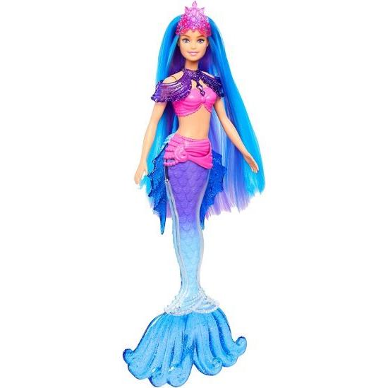 Barbie バービーメルメイドパワーバービー「マリブ」ロバーツロバーツ人魚はペット、交換可能なフィン、ヘアブラシ＆アクセサリー、3歳のおもちゃなど
