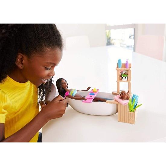 Barbie バービーフィジーバスドールとプレイセット、ブルネット、浴槽、炭酸パウダー、子犬など、3-7歳の子供へのギフト_6