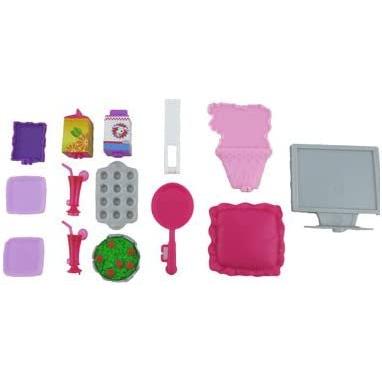 Barbie バービーグラムバケーションハウスの交換部品-X7945バービー人形サイズアクセサリー?テレビ、キッチン用品、枕、花など