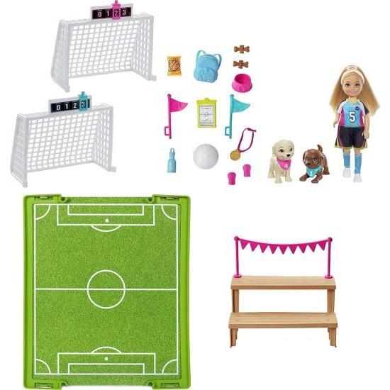 Barbie バービードリームハウスアドベンチャー6インチチェルシードールサッカープレイセットとアクセサリーの画像