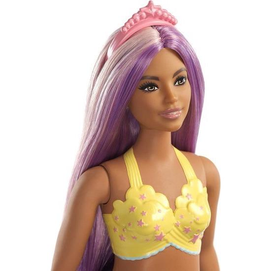 Barbie バービードリームトピアマーメイドドール、約12インチ、虹の尾、紫色の髪、3-7歳の髪の毛の画像
