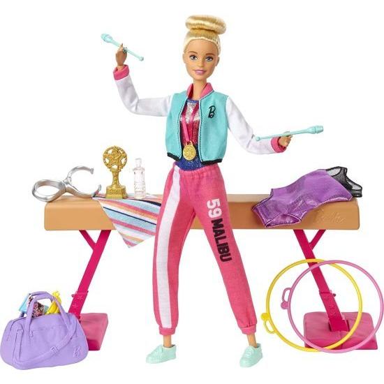 Barbie バービー体操プレイセット：旋回機能、バランスビーム、15歳以上の3歳以上のバービー人形